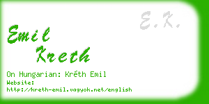 emil kreth business card
